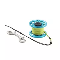 Reel 15m Alu blau / Flachschnur gelb