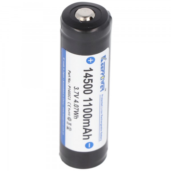 Li-Ionen Akku 14500 mit BMS 3.7V 1100mAh - 2er Pack