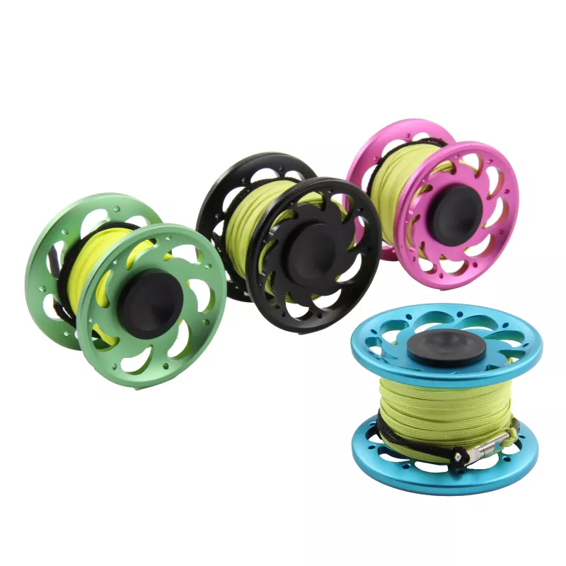 RiFF Alu-Reel mit Spulhilfe 15 Meter Flachschnur